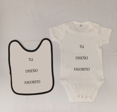 Diseña un body y babero únicos.